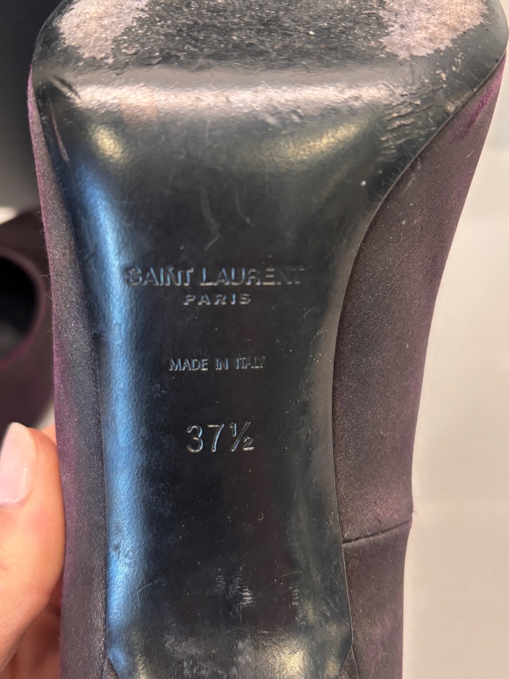 Saint Laurent Plum Suede Pointed-Toe Stiletto Pumps - Picture 3 of 10